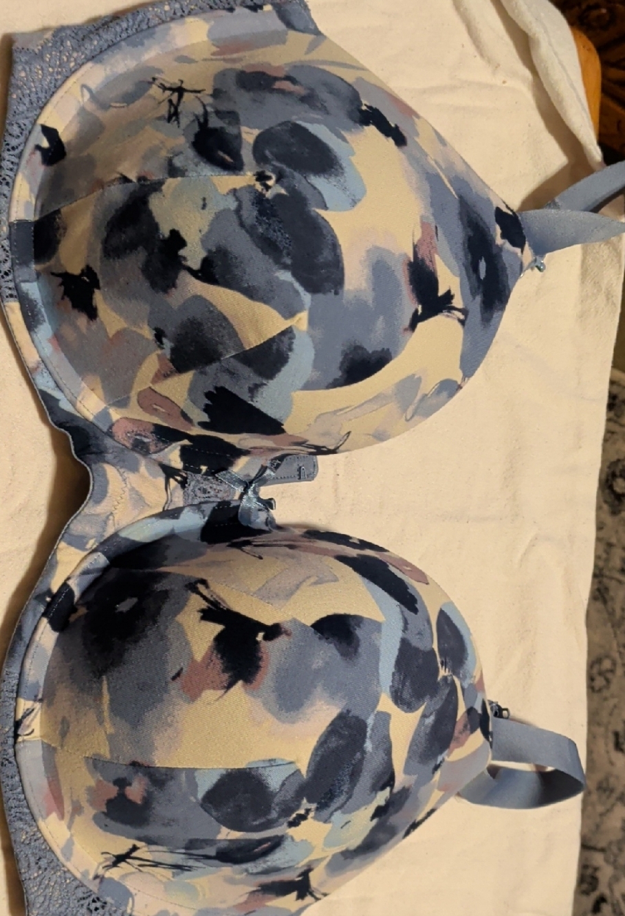 Ambrielle Sz 40dd  Blue Floral Print Underwire Bra